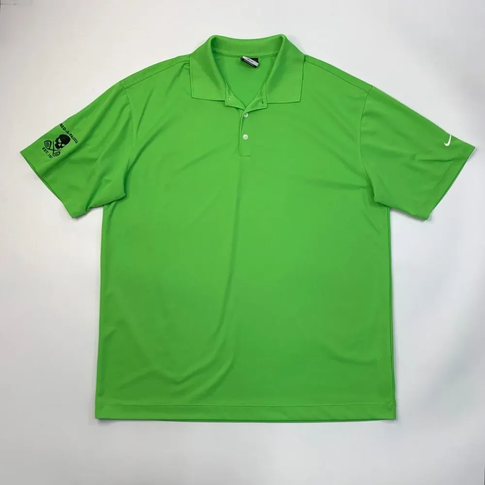 Nike Polo Shirt Men XL Extra Large Green Dri Fit Fred-A-Palooza Performance Golf